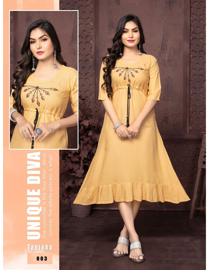 Tanisha 2 By Trendy Anarkali Style Designer Kurtis Catalog
